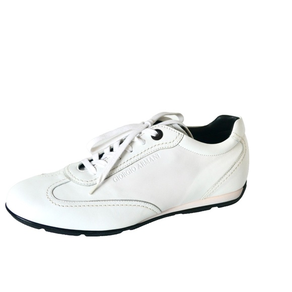NIB AUTHENTIC GIORGIO ARMANI LEATHER SNEAKERS - Picture 1 of 6